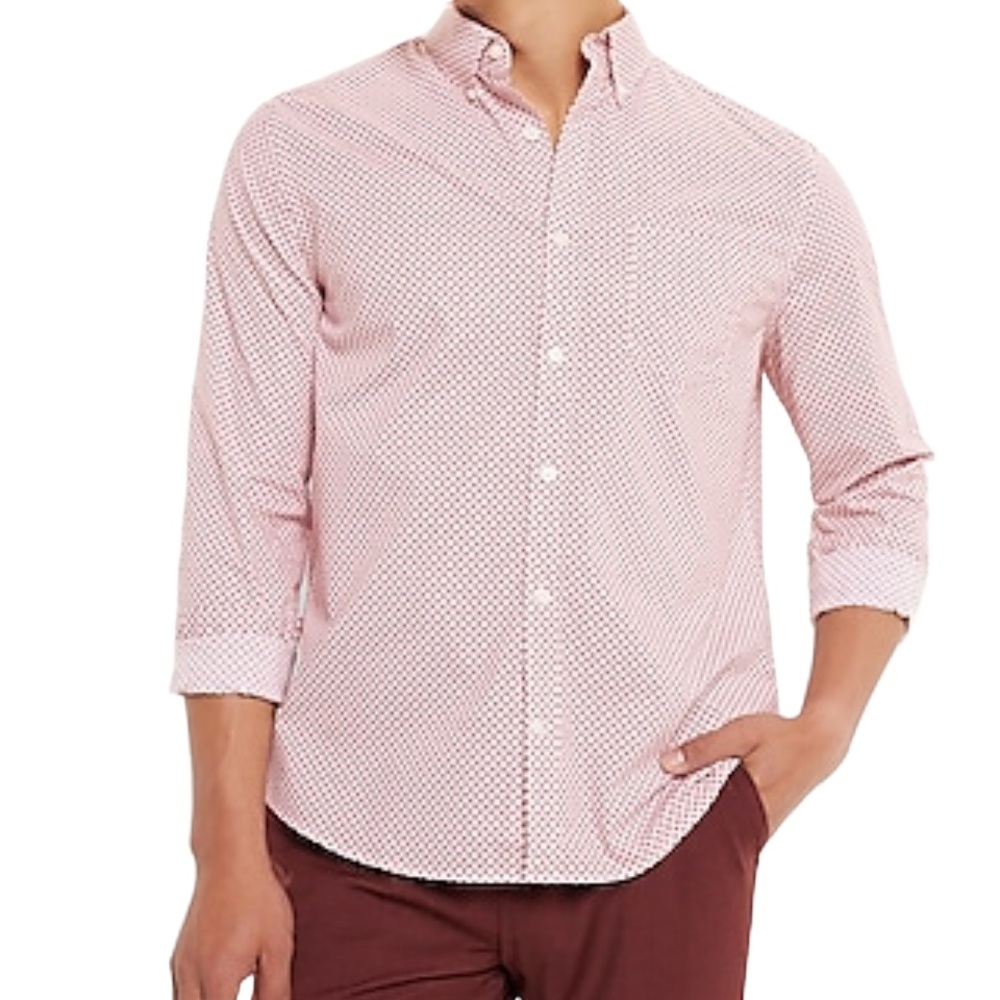 Express Men’s Extra Slim Fit Micro Dot Button Down Shirt Sz L 16-16 1/2 NWT
